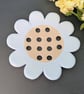 Ceramic pastel blue large flower frog