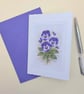 Violet A6 Blank Card - Botanical Floral Note Card