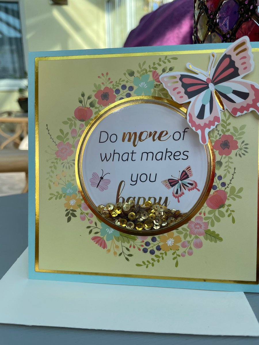 Do more of what makes you happy sequin shaker card