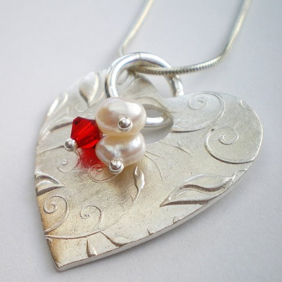 Flower Love Heart Necklace