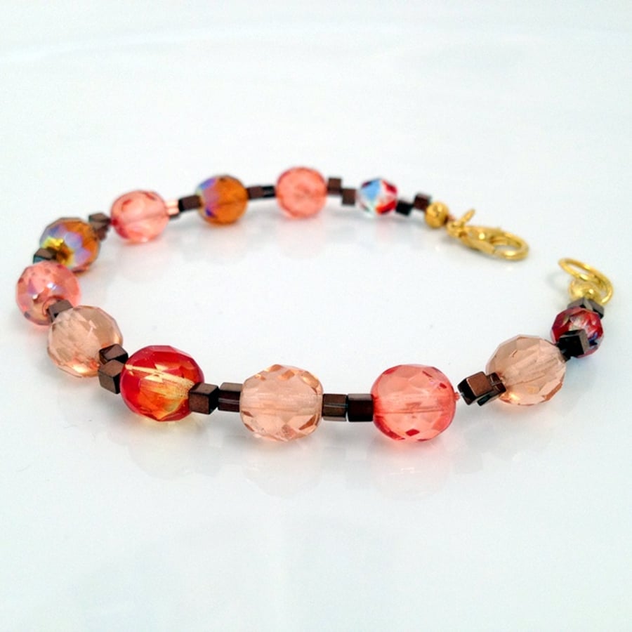 Orange and Bronze Bracelet