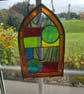 Stained Glass Suncatcher,  Gothic Arch Design - Image 2