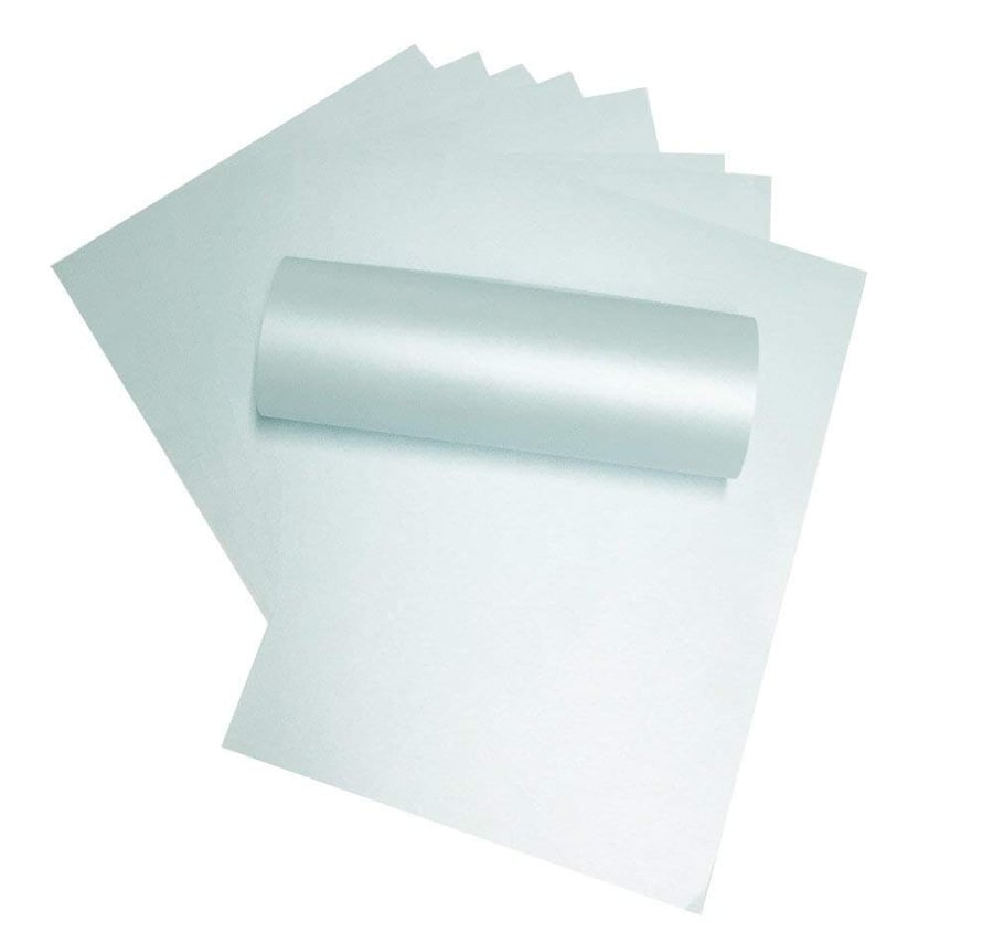 10 x A4 Card Baby Blue Pearlescent Shimmer 290gsm 110lb Cover Card Making Invita