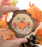 Pumpkin hand-painted log slice magnet  - Image 2