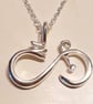 Solid Sterling Silver Infinity Bike Necklace, cycling pendant - Image 2