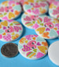 30mm Wooden Colourful Printed Heart Buttons 6pk Large Button (RLG4) - Image 3