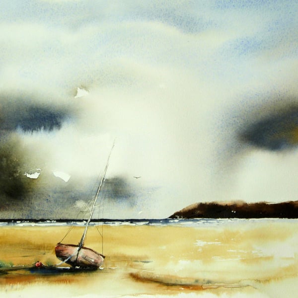 Alone Again. Original Watercolour Painting.