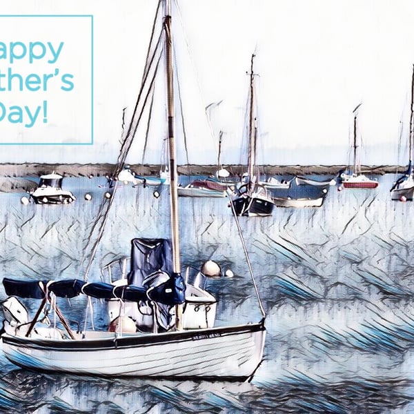 A5 Happy Father's Day Boat Card 