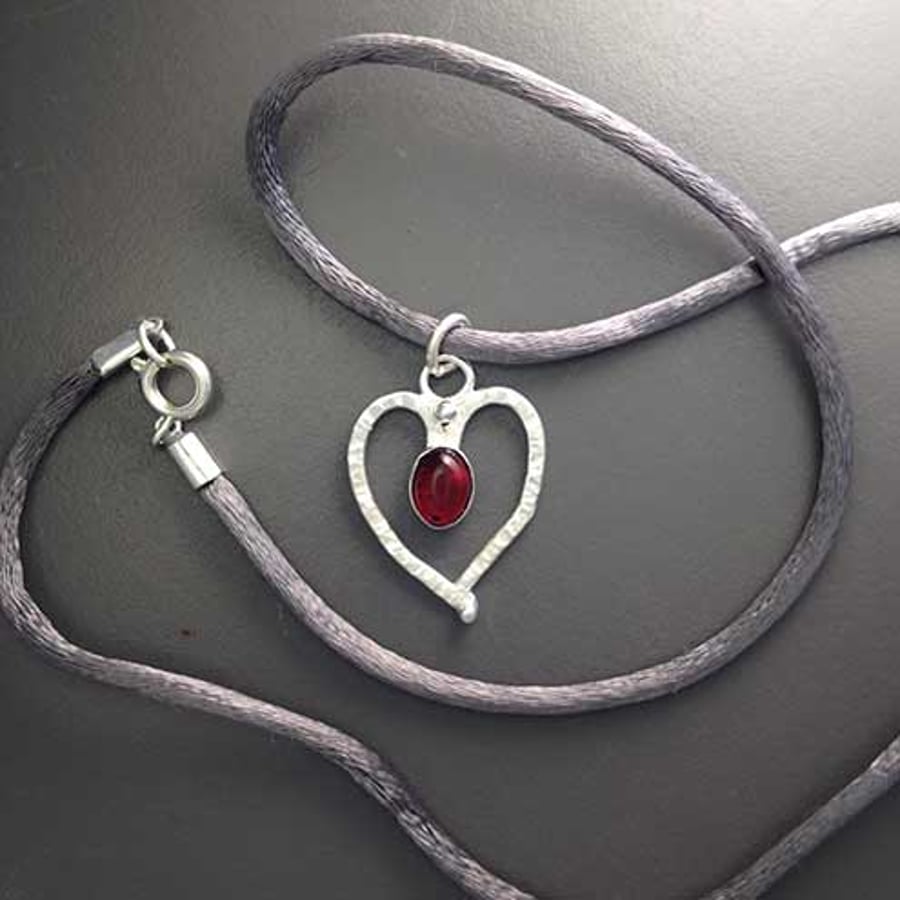 Cherry Amber Open Heart pendant