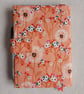 A5 Reusable Fabric Notebook Cover - Dandelion Clocks on Orange with Teal Lining - Image 5