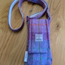Pink - Purple Harris Tweed Cross Body Mobile Phone Bag
