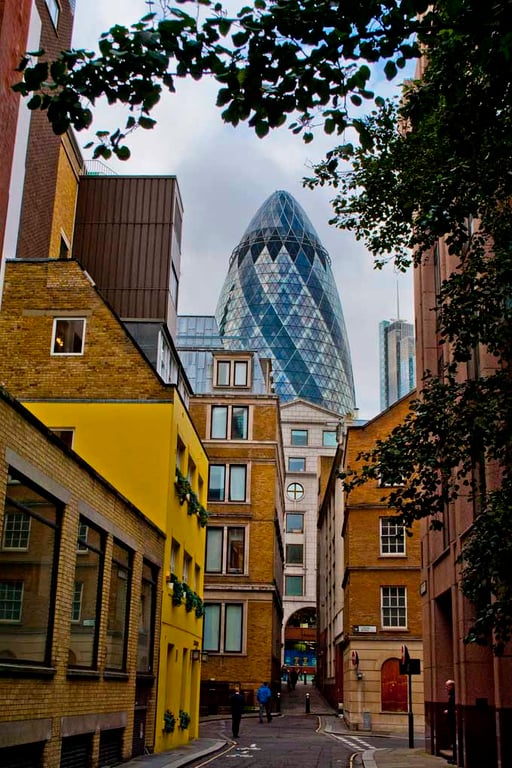 30 St Mary Axe The Gherkin London England UK 12"x18" Print