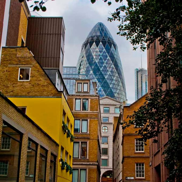 30 St Mary Axe The Gherkin London England UK 12"x18" Print