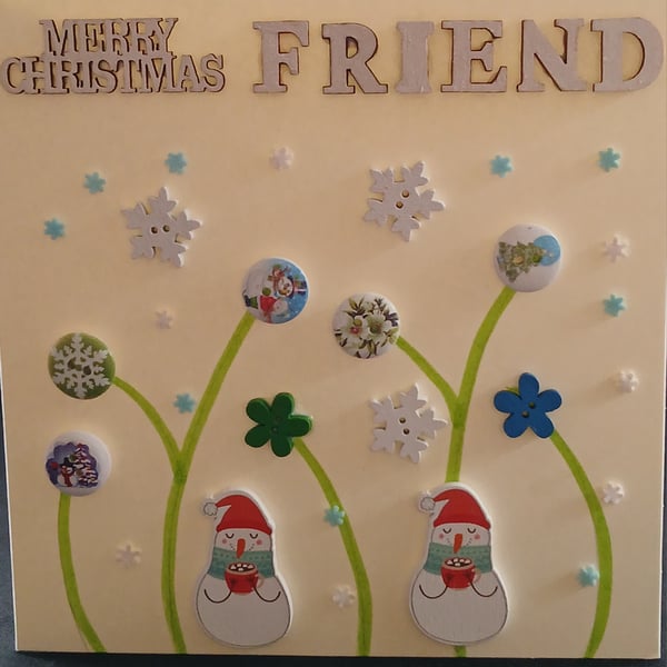 Handmade, friend christmas card 