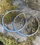 Large silver hammered hoop earrings - Image 2