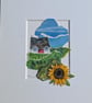 The Prize Sunflower - Original miniature collage. A5 Mounted - Image 5