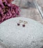 Sterling Silver Garnet Gemstone Small Stud Earrings - JBJ8001 - Image 5