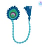 Blue and green peacock feather crochet bookmark, pagekeeper. - Image 10