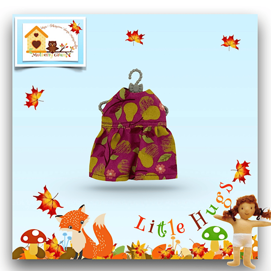 Autumn Pears Dress to fit the Little Hugs dolls and Baby Daisy