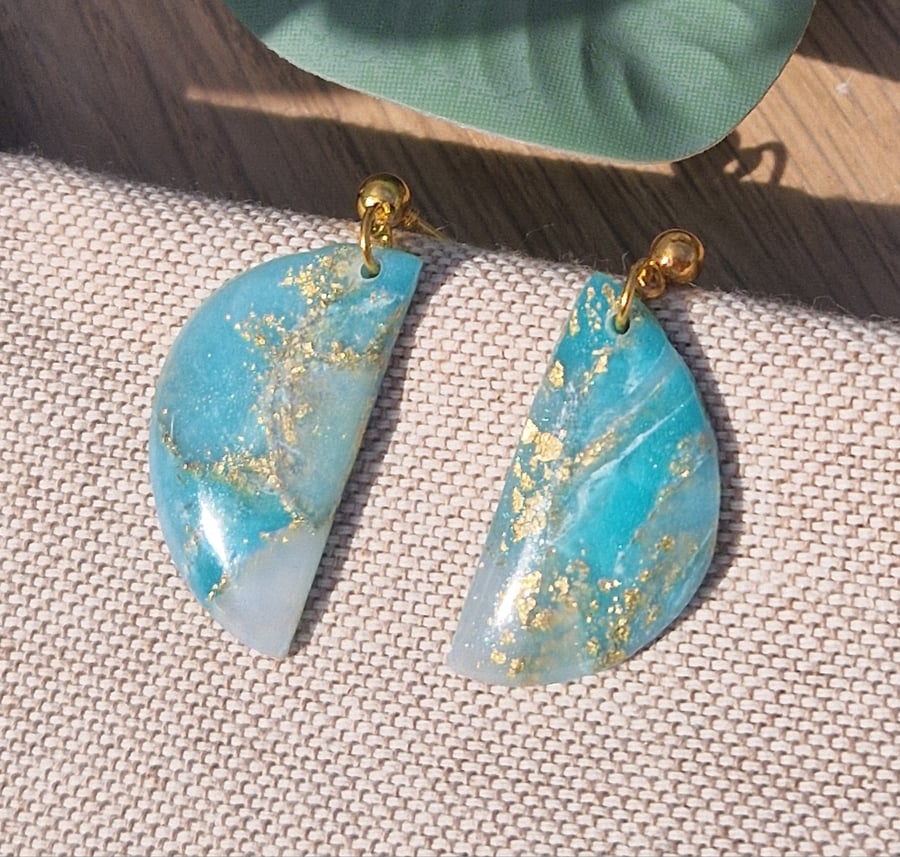 Polymer Clay Earrings: Shoreline 
