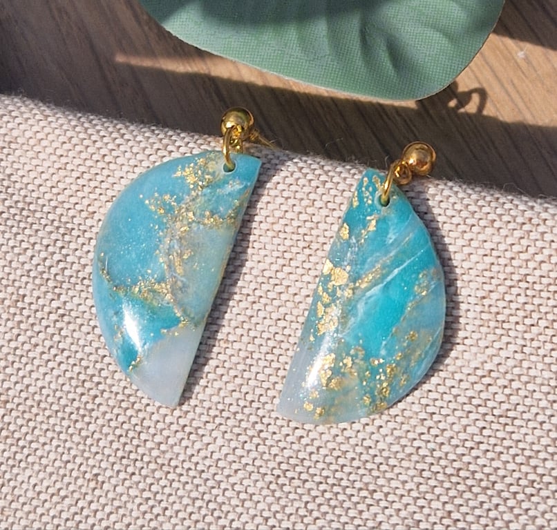Polymer Clay Earrings: Shoreline 