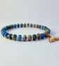 Blue Jasper Bracelet & Whale Tail Charm, Birthday, Anniversary, Gifts For Her