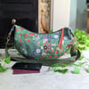Small Sling Dumpling Bag Water Resistant Cross Body Bag - Abstract Flower Print