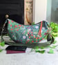 Small Sling Dumpling Bag Water Resistant Cross Body Bag - Abstract Flower Print