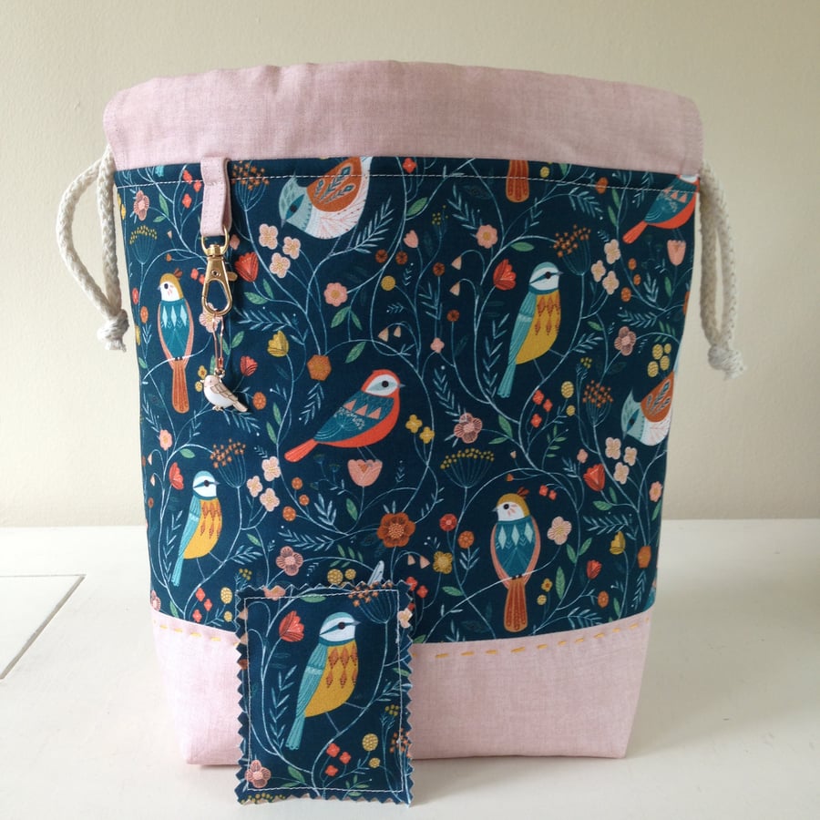 Autumn birds sock bag
