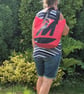 Large Red Sailcloth Beach Bag – Oversized Family Tote with Original Black M - Image 10