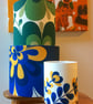 Big Green Groovy Flower Retro fabric Lampshade - Image 4
