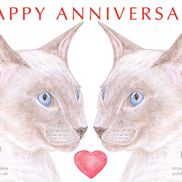 Siamese Cats - Anniversary Card