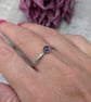 Sterling Silver Amethyst  'Twilight' Patterned Stacking Ring - JBJ9008 - Image 2
