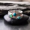 Tranquility -Three Textured Stacking Sterling Silver Rings 