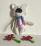  Polar Bear With Scarf, Handmade Plushie Polar Bear with Knitted Scarf, Nursery  - Image 1