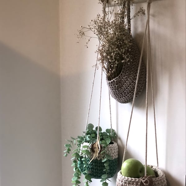 Hanging make to order planter. Decoration basket. 