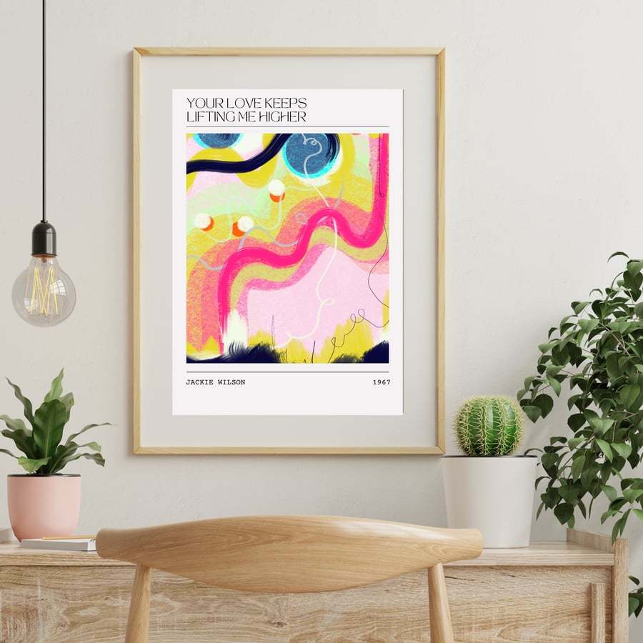 Music Poster Jackie Wilson - Lifting Me Higher Abstract Painting Song Art Print