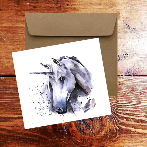 Unicorn GreetingNote Card.Unicorn card, Unicorn greeting card, Unicorn birthday 