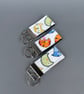 Colourful cat keychain. Hedgehog keyring. Hedgehog key fob. - Image 1