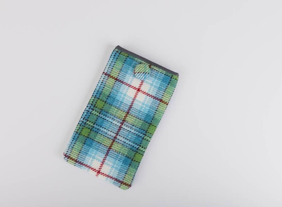 Snowdrop Tartan Handwoven Large Mobile Phone Case