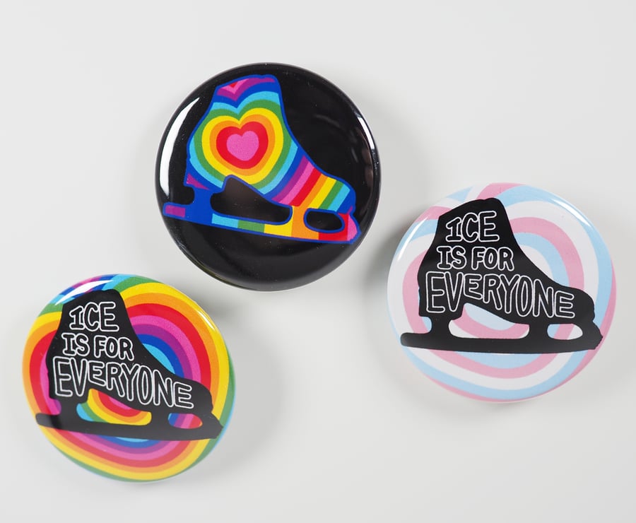 Figure Skating Pride Metal Pin Badges Set of 3 (CHARITY SALE)