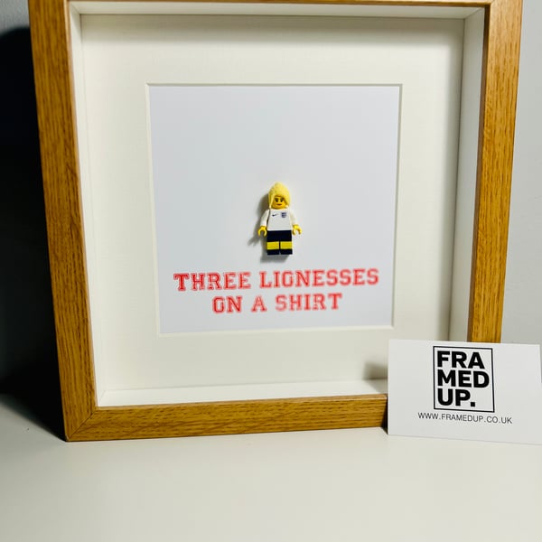 ENGLAND WOMENS FOOTBALL - Framed custom Lego minifigure