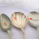 ABC Set of Three Sweary Spoons, Seconds Sunday, Rude Handstamped Vintage