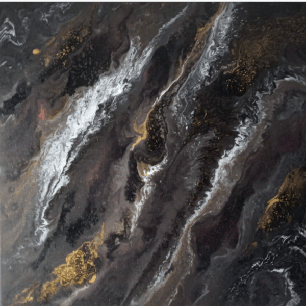 "Cosmic Embrace" Original Handmade Acrylic Canvas Painting Abstract Wall Art