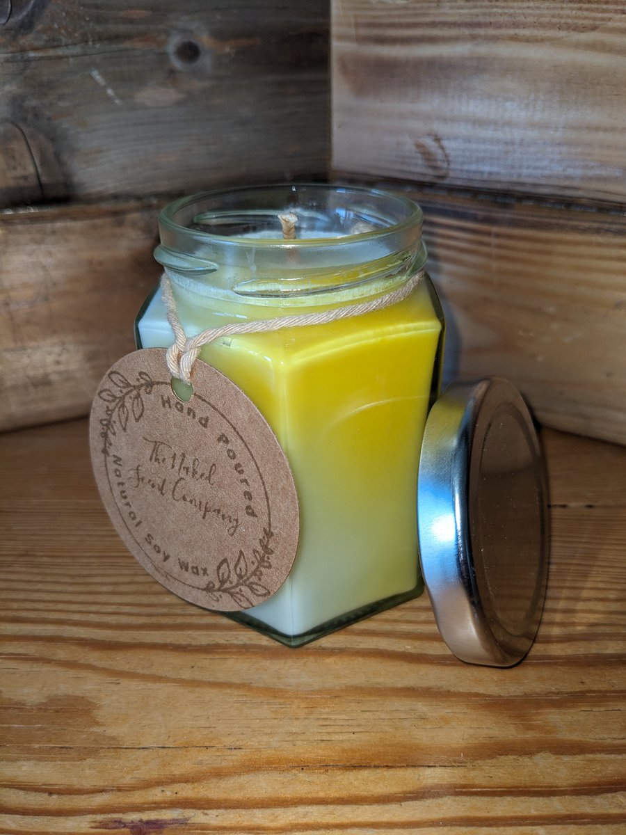 LEMON & LIME SPRITZ SCENTED, HAND POURED,MARBLED SOY WAX CANDLE - 165g