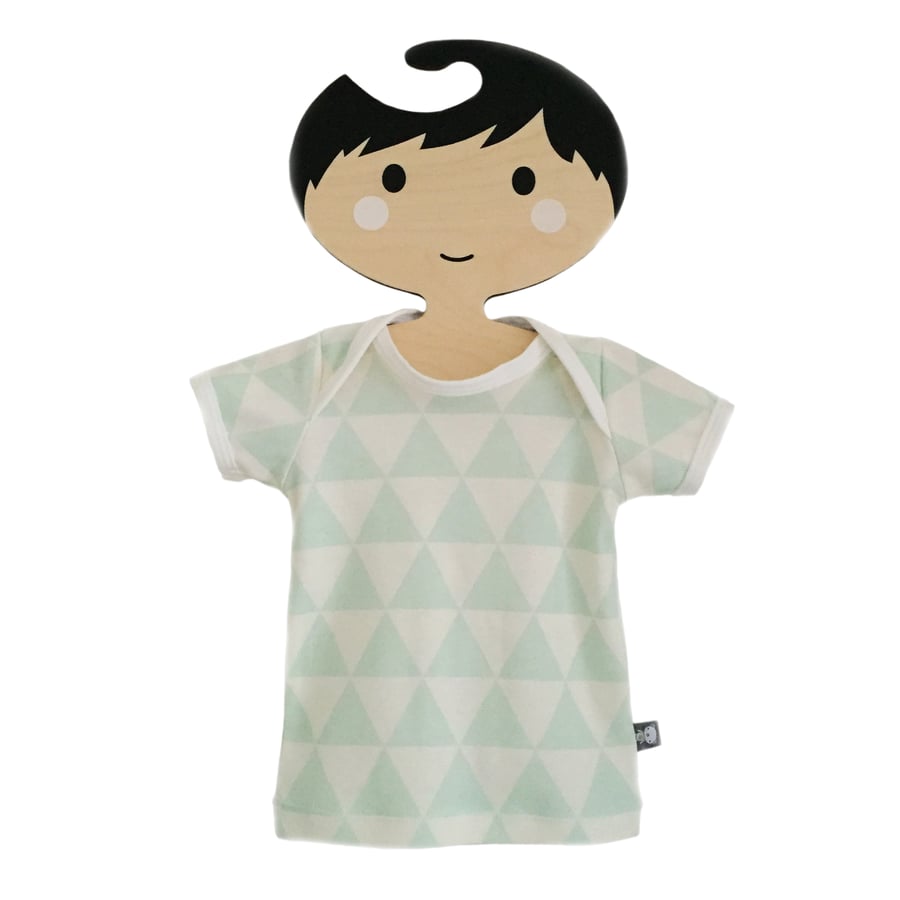 Baby Short Sleeve T-Shirt in GEOMETRIC TRIANGLES Organic Top - A BABY GIFT IDEA