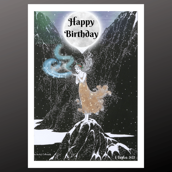 Happy Birthday Card  Personalised Seeded Wiccan Pagan Goddess Winter