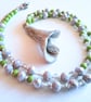 Hand-knotted sea-worn shell crystal bead necklace  - Image 1