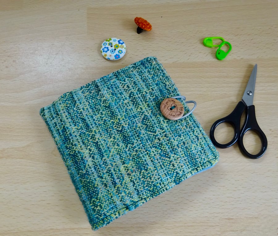 Needlecase made with green handwoven fabric - Greenbelt