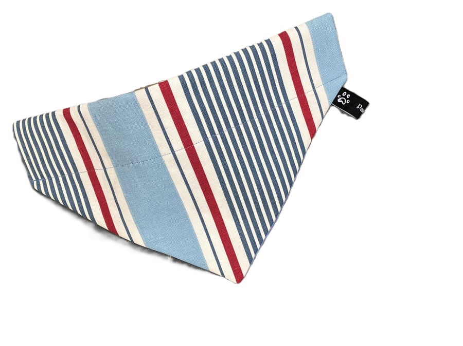 Dog bandana, cute deckchair stripe, bandanas for dogs, dog neckerchief, slide on